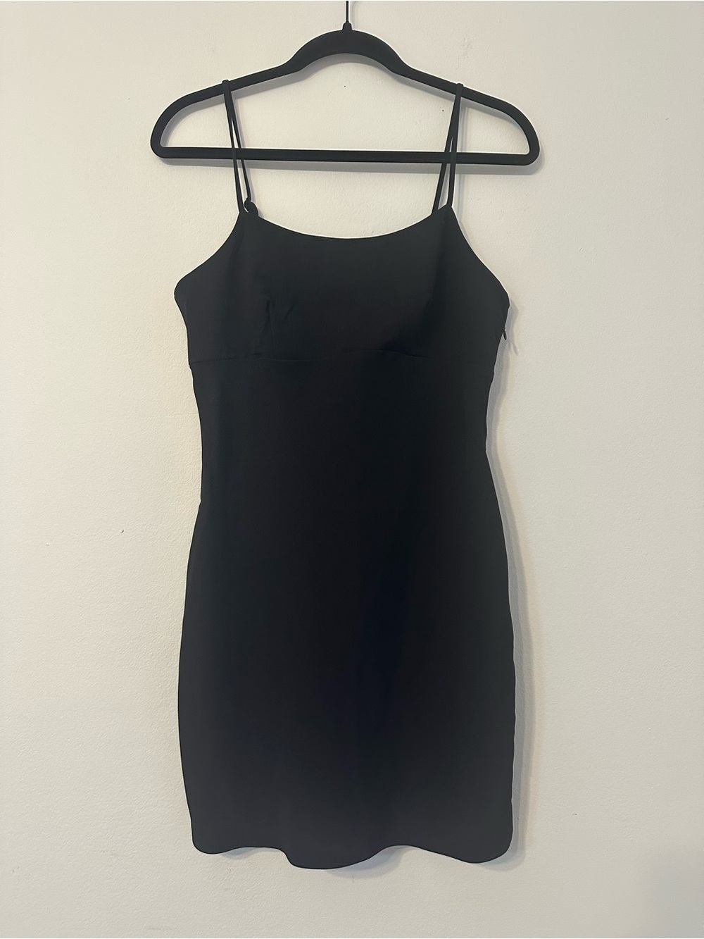 a new day Black Mini Slip Dress with Thin Straps